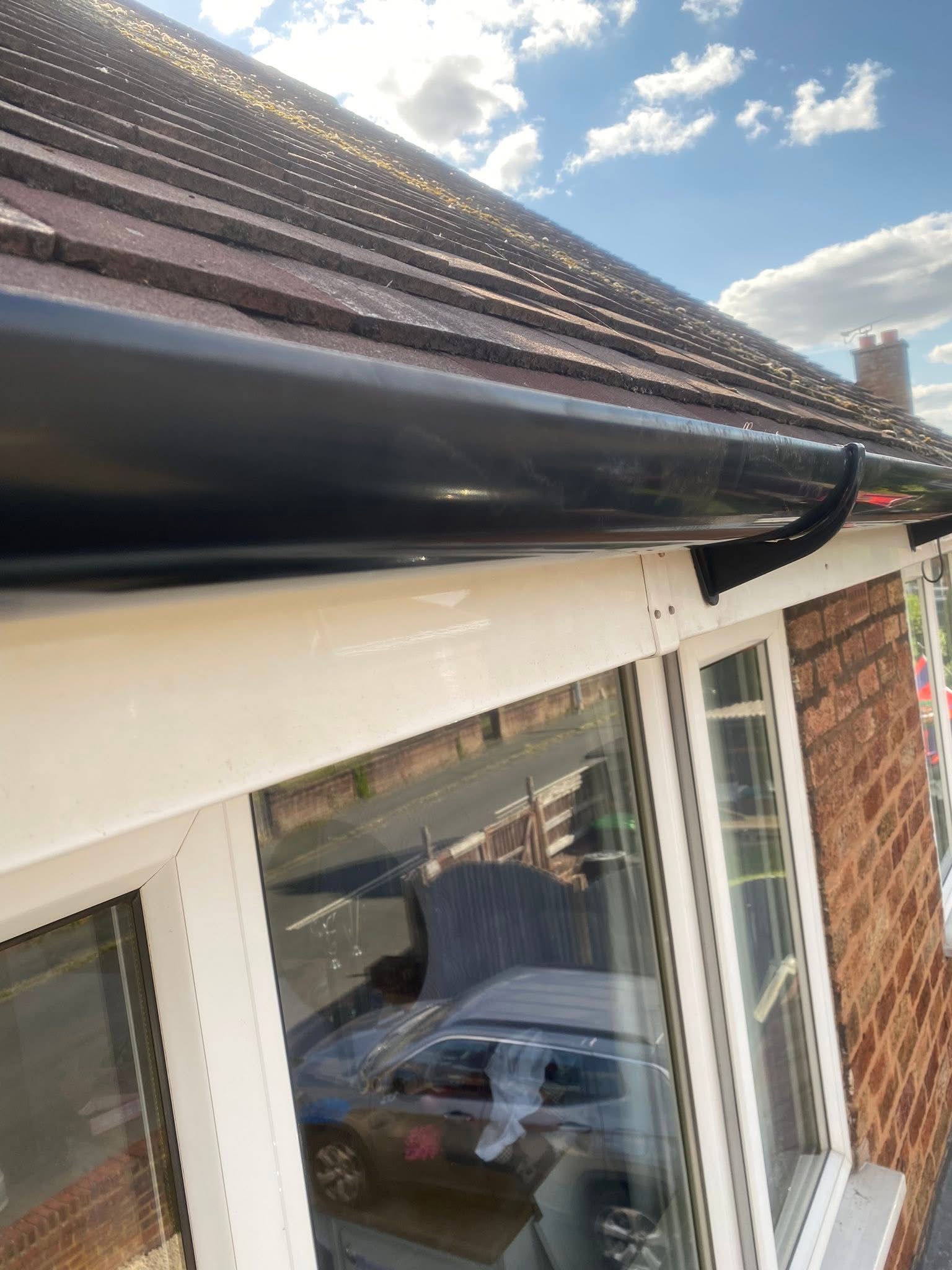 Gutter cleaning result